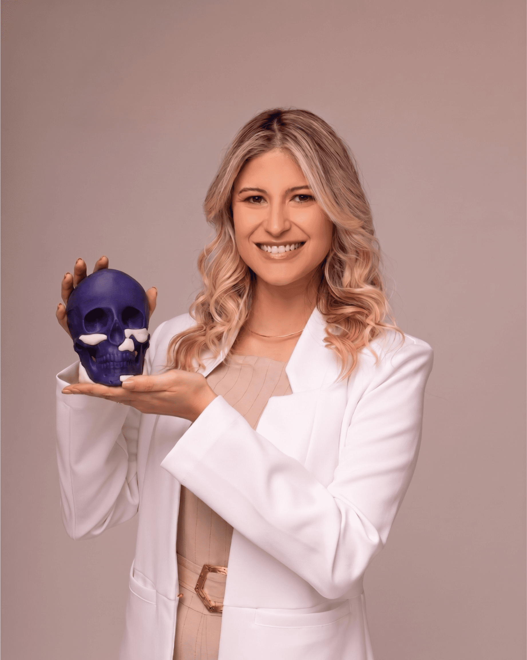 Skull model with printed midface prostheses